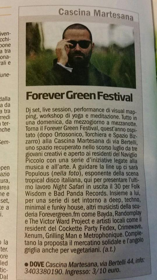 Forevergreen festival su la Repubblica