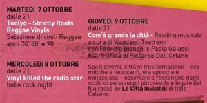 Il programma della seconda settimana di ottobre